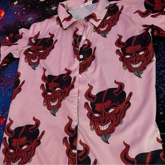 👹devil button down👹 - Picture 3 of 5